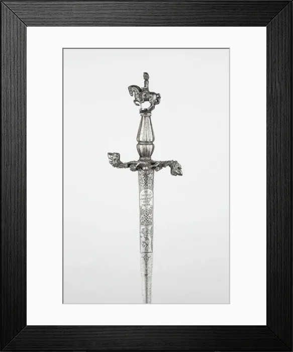 Framed Print : Smallsword, Nuremberg, Crossguard and Pommel: c. 1650 Blade: early 18th century Grip: c Framed Print : Smallsword, Nuremberg, Crossguard and Pommel: c. 1650 Blade: early 18th century Grip: c