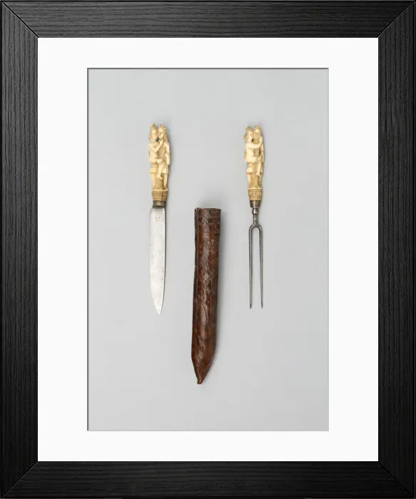 Framed Print : Knife and Fork with Sheath, Europe, late 17th century. Creator: Unknown Framed Print : Knife and Fork with Sheath, Europe, late 17th century. Creator: Unknown
