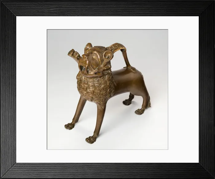 Framed Print : Aquamanile in the Form of a Lion, Germany, c. 1350. Creator Framed Print : Aquamanile in the Form of a Lion, Germany, c. 1350. Creator