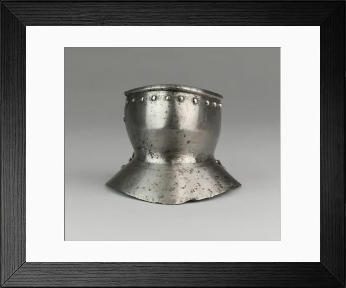 Framed Print : Bevor ('Falling Buff') with Two Gorget Pieces, Europe, c. 1500 Framed Print : Bevor ('Falling Buff') with Two Gorget Pieces, Europe, c. 1500