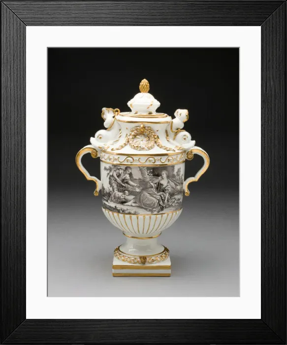 Framed Print : Urn, Frankenthal, 1776 / 77. Creator: Frankenthal Porcelain Factory Framed Print : Urn, Frankenthal, 1776 / 77. Creator: Frankenthal Porcelain Factory