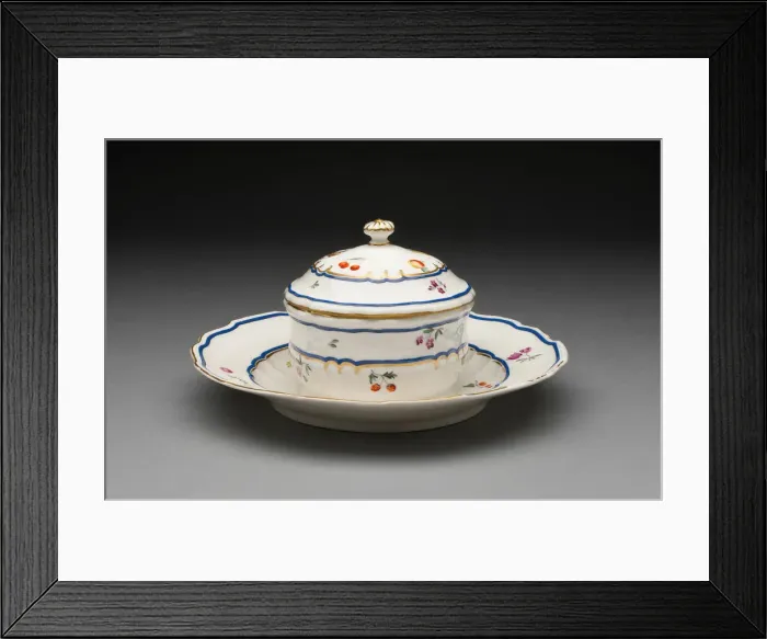 Framed Print : Covered Dish with Attached Stand, Frankenthal, c. 1775. Creator Framed Print : Covered Dish with Attached Stand, Frankenthal, c. 1775. Creator