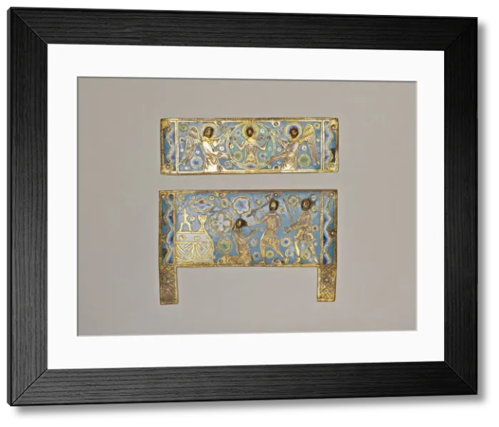 Framed Print : Plaques from a Reliquary Casket with the Martyrdom of a Saint, Limoges, 1200 / 50 Framed Print : Plaques from a Reliquary Casket with the Martyrdom of a Saint, Limoges, 1200 / 50