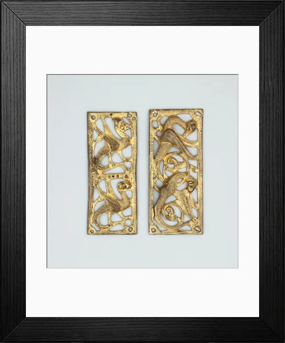 Framed Print : Two Plaques with Interlaced Chimeras, Limoges, 1200 / 50. Creator: Unknown Framed Print : Two Plaques with Interlaced Chimeras, Limoges, 1200 / 50. Creator: Unknown