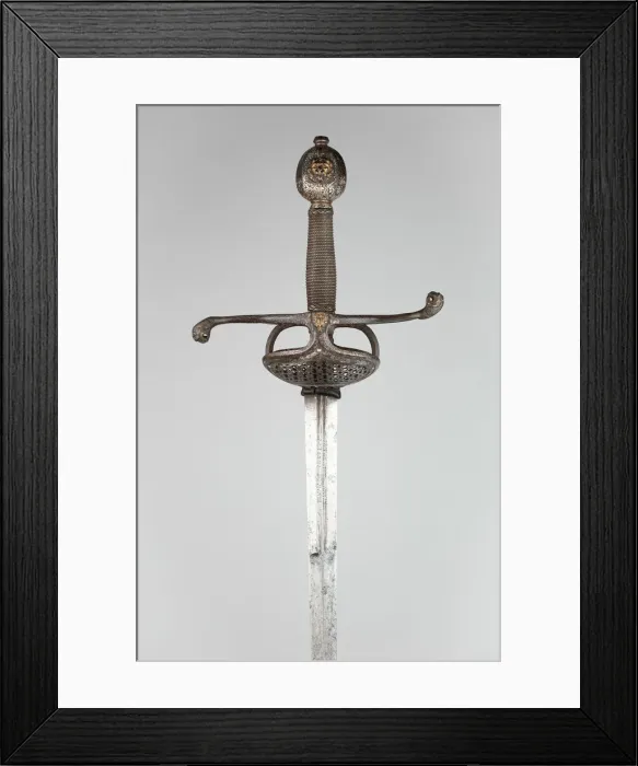 Framed Print : Sword (Pappenheimer Rapier), Netherlands, c. 1630. Creator: Unknown Framed Print : Sword (Pappenheimer Rapier), Netherlands, c. 1630. Creator: Unknown