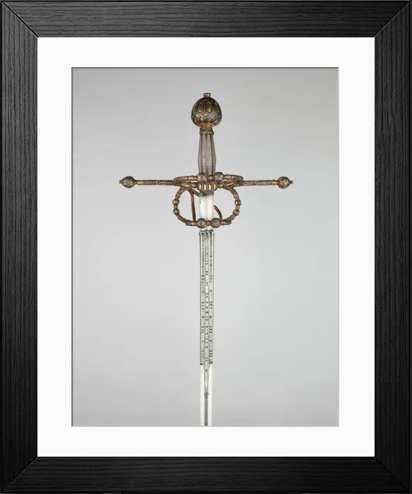 Framed Print : Rapier, Italy, Blade: dated 1616 Hilt: c. 1570. Creator: Unknown Framed Print : Rapier, Italy, Blade: dated 1616 Hilt: c. 1570. Creator: Unknown