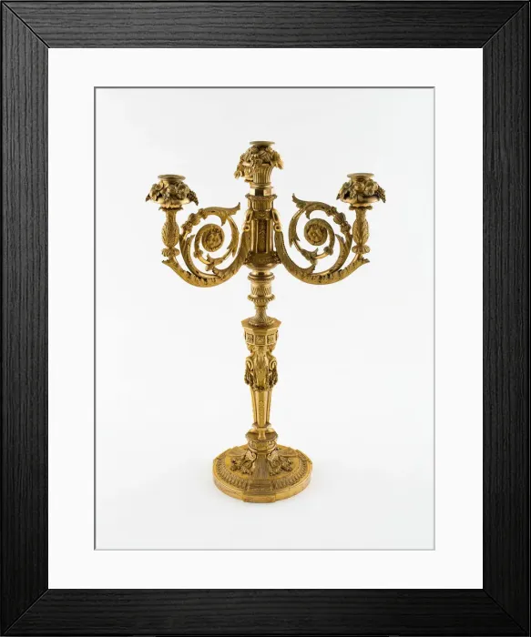 Framed Print : Pair of Candelabra, France, c. 1789. Creator: In the manner of Pierre Gouthiere Framed Print : Pair of Candelabra, France, c. 1789. Creator: In the manner of Pierre Gouthiere