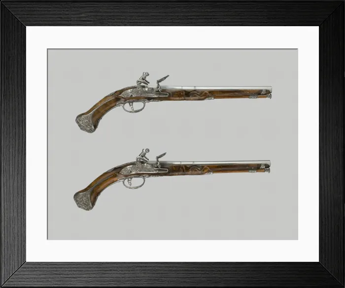Framed Print : Pair of Flintlock Holster Pistols, Italy, c. 1680 / 90. Creator: Vicenzo Cominazzo Framed Print : Pair of Flintlock Holster Pistols, Italy, c. 1680 / 90. Creator: Vicenzo Cominazzo