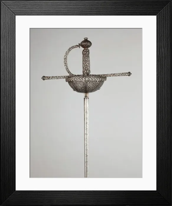 Framed Print : Cup-Hilted Rapier, Italy, About 1650. Creator: Tomas Ayala Framed Print : Cup-Hilted Rapier, Italy, About 1650. Creator: Tomas Ayala