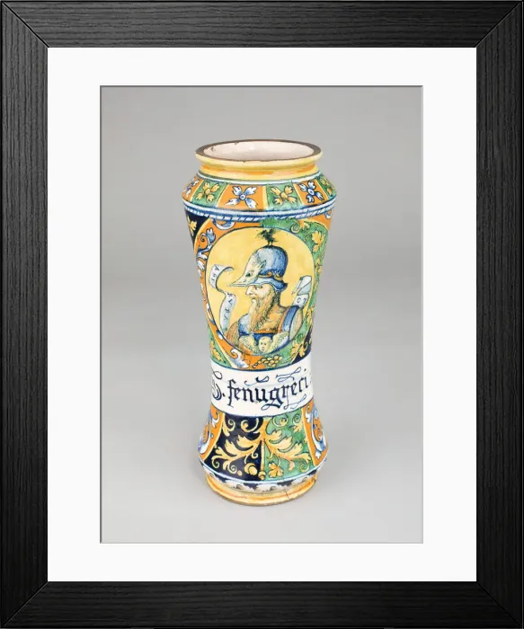 Framed Print : Albarello, Urbania, c. 1550. Creators: Unknown, Castel Durante potteries Framed Print : Albarello, Urbania, c. 1550. Creators: Unknown, Castel Durante potteries