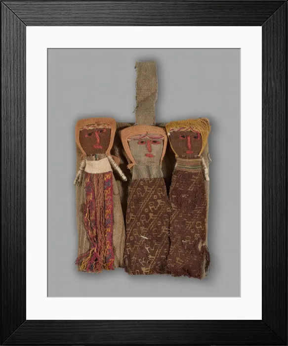 Framed Print : Dolls, Peru, 1950 / 84, with textile fragments from A. D. 1000 / 1476. Creator: Unknown Framed Print : Dolls, Peru, 1950 / 84, with textile fragments from A. D. 1000 / 1476. Creator: Unknown