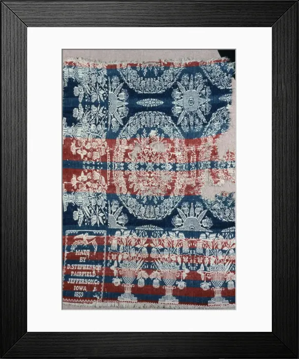 Framed Print : Coverlet (Fragment), United States, 1859. Creator: Daniel Stephenson Framed Print : Coverlet (Fragment), United States, 1859. Creator: Daniel Stephenson