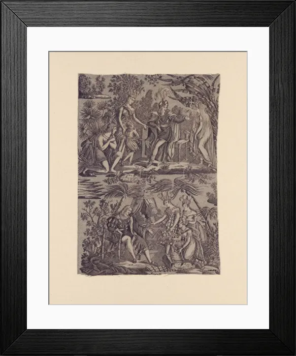 Framed Print : Le Romance du Cortes (The Song of Cortez) (Furnishing Fabric), Nantes, 1815 Framed Print : Le Romance du Cortes (The Song of Cortez) (Furnishing Fabric), Nantes, 1815