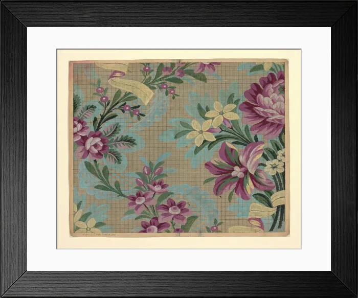 Framed Print : Mise-en-carte (Point-paper), France, 1760 / 90. Creator: Germain Freres Framed Print : Mise-en-carte (Point-paper), France, 1760 / 90. Creator: Germain Freres