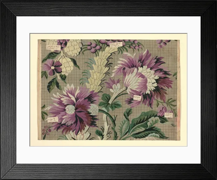 Framed Print : Mise-en-carte (Point-paper), France, 1760  /  90. Creators: J Bt Clere, Germain Freres