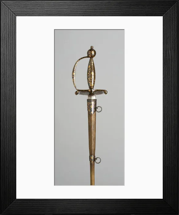 Framed Print : Smallsword and Scabbard, England, 1770 / 80. Creator: Unknown Framed Print : Smallsword and Scabbard, England, 1770 / 80. Creator: Unknown