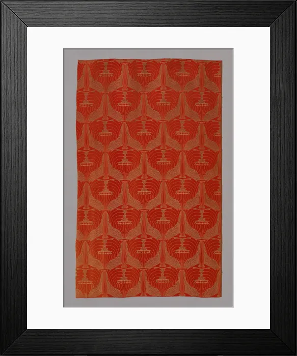 Framed Print : Mohnkopfe (Poppyheads) (Dress or Furnishing Fabric), Vienna, 1900. Creator: Johan Backhausen und Sohne Framed Print : Mohnkopfe (Poppyheads) (Dress or Furnishing Fabric), Vienna, 1900. Creator: Johan Backhausen und Sohne