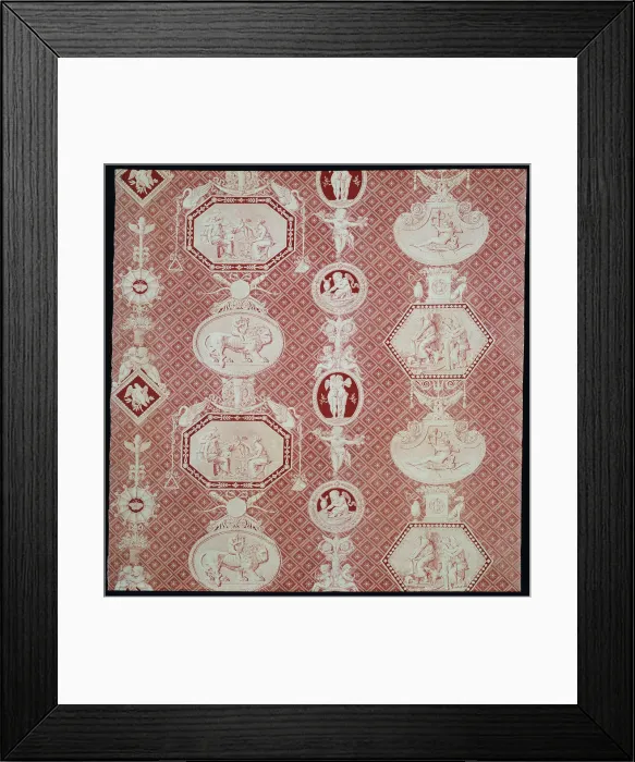 Framed Print : La Marchande d Amour (The Merchant of Love) (Furnishing Fabric), France, 1815 / 17 Framed Print : La Marchande d Amour (The Merchant of Love) (Furnishing Fabric), France, 1815 / 17