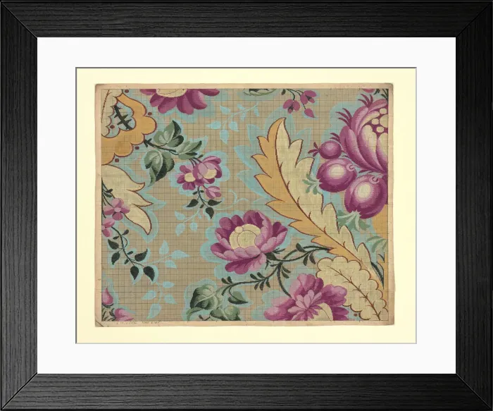 Framed Print : Mise-en-carte (Point-paper), France, 1760 / 90. Creator: Germain Freres Framed Print : Mise-en-carte (Point-paper), France, 1760 / 90. Creator: Germain Freres