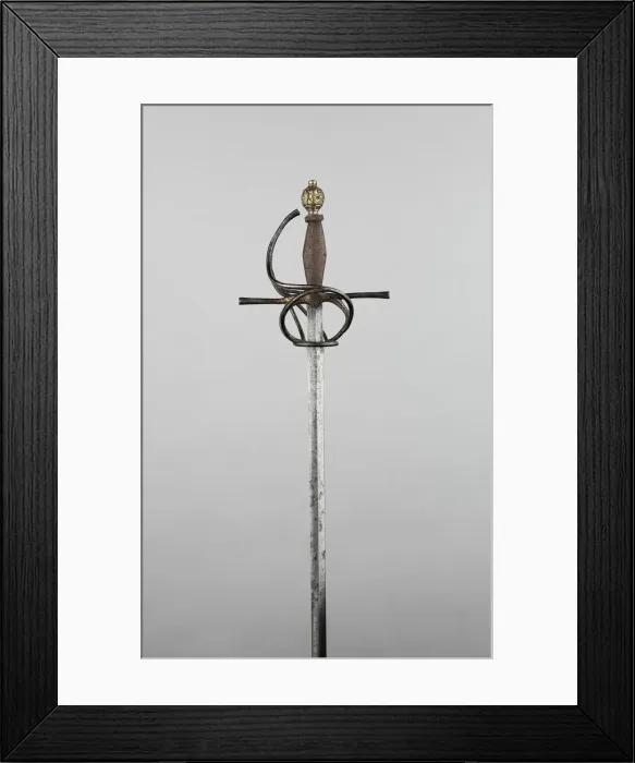 Framed Print : Composite Rapier for a Boy, Germany, Hilt: c. 1590 / 1600 Blade: 1600 / 1700 Pommel: c. 1700 Framed Print : Composite Rapier for a Boy, Germany, Hilt: c. 1590 / 1600 Blade: 1600 / 1700 Pommel: c. 1700