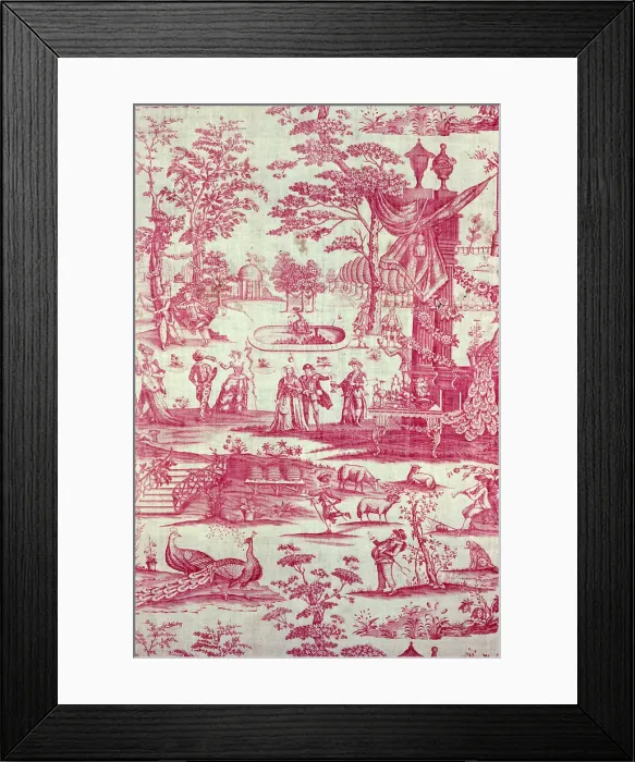 Framed Print : Commedia del Arte (Furnishing Fabric), England, after 1770. Creator: Unknown Framed Print : Commedia del Arte (Furnishing Fabric), England, after 1770. Creator: Unknown