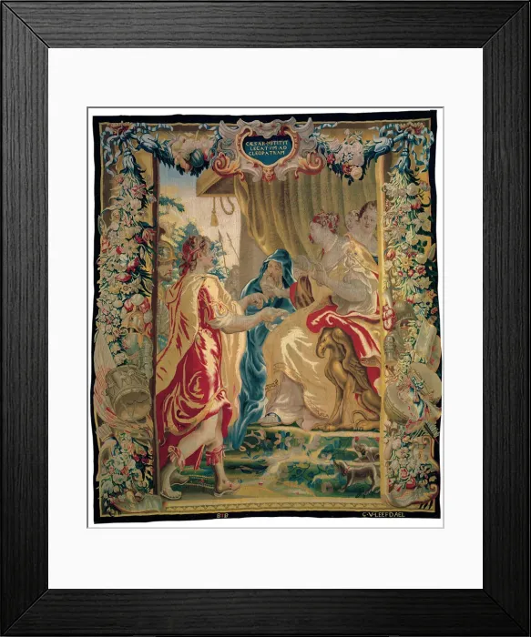 Framed Print : Caesar Sends a Messenger to Cleopatra from The Story of Caesar and Cleopatra, Flanders, c Framed Print : Caesar Sends a Messenger to Cleopatra from The Story of Caesar and Cleopatra, Flanders, c