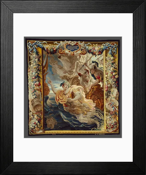 Framed Print : Caesar Throws Himself into the Sea from The Story of Caesar and Cleopatra, Flanders, c Framed Print : Caesar Throws Himself into the Sea from The Story of Caesar and Cleopatra, Flanders, c