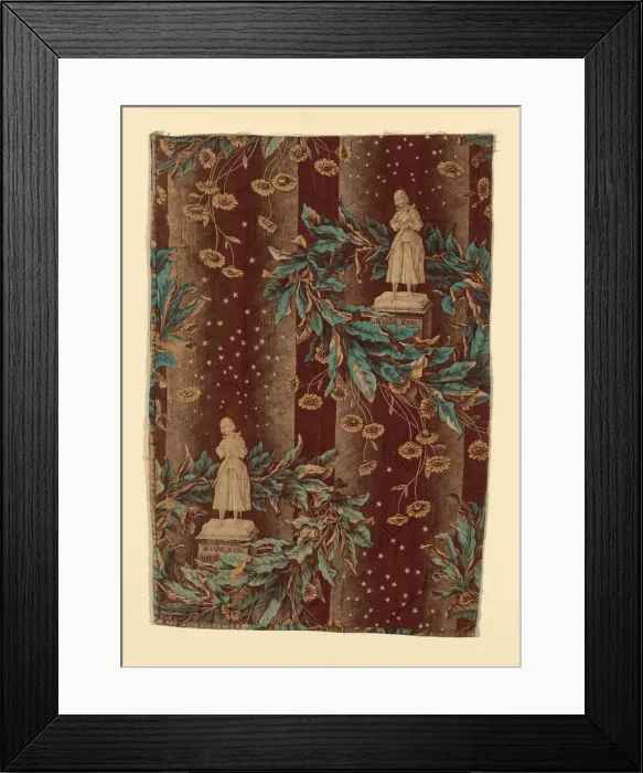 Framed Print : Jeanne d'Arc (Joan of Arc), (Furnishing Fabric), France, 1839 / 40. Creator: Unknown Framed Print : Jeanne d'Arc (Joan of Arc), (Furnishing Fabric), France, 1839 / 40. Creator: Unknown