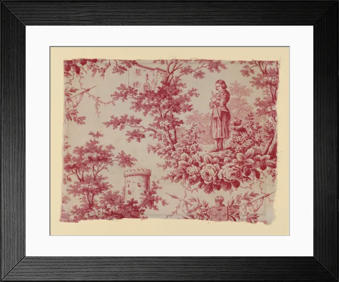 Framed Print : Jeanne d'Arc (Joan of Arc), (Furnishing Fabric), France, c. 1840. Creator: Unknown Framed Print : Jeanne d'Arc (Joan of Arc), (Furnishing Fabric), France, c. 1840. Creator: Unknown