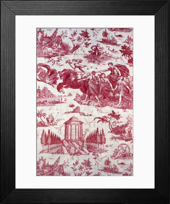 Framed Print : Le Char de l Aurore (The Chariot of Dawn) (Furnishing Fabric), Nantes, 1785 / 89 Framed Print : Le Char de l Aurore (The Chariot of Dawn) (Furnishing Fabric), Nantes, 1785 / 89