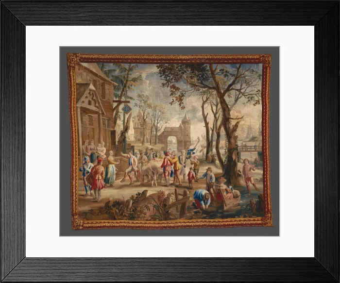 Framed Print : Procession of the Fat Ox from a Teniers Series, Brussels, c. 1725. Creator: Unknown Framed Print : Procession of the Fat Ox from a Teniers Series, Brussels, c. 1725. Creator: Unknown