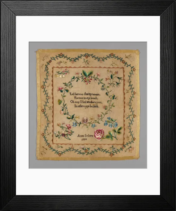 Framed Print : Sampler, Pennsylvania, 1793. Creator: Ann Sellers Framed Print : Sampler, Pennsylvania, 1793. Creator: Ann Sellers