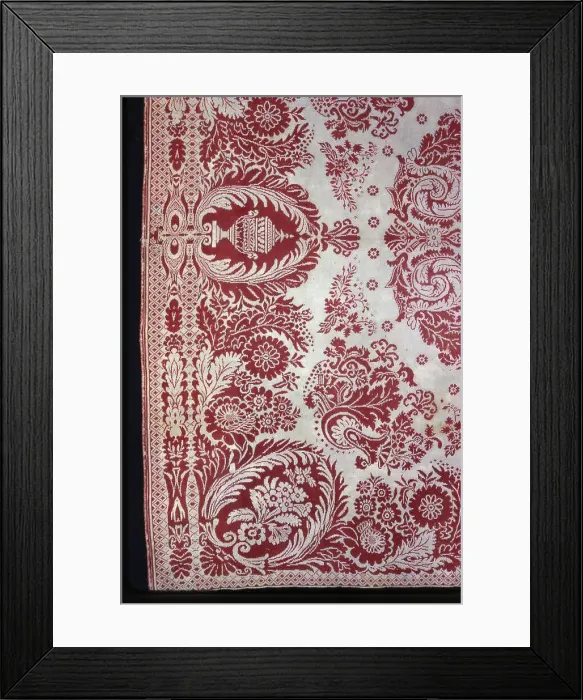 Framed Print : Coverlet, New York, 1850. Creator: Charlotte Purchase Thornton Framed Print : Coverlet, New York, 1850. Creator: Charlotte Purchase Thornton