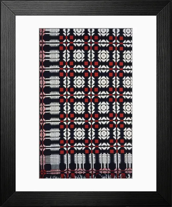 Framed Print : Coverlet, United States, c. 1840. Creator: Mrs. Woodcock Framed Print : Coverlet, United States, c. 1840. Creator: Mrs. Woodcock