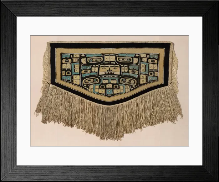 Framed Print : Dance Blanket with Diving Whale and Raven Motifs, Northwest Coast, Late 19th century Framed Print : Dance Blanket with Diving Whale and Raven Motifs, Northwest Coast, Late 19th century