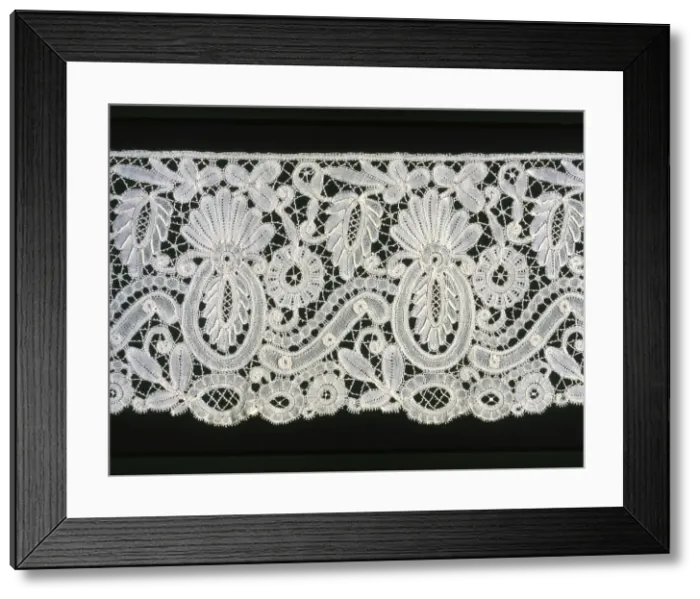Framed Print : Flounce (Fragment), Belgium, 1860s / 80s. Creator: Unknown Framed Print : Flounce (Fragment), Belgium, 1860s / 80s. Creator: Unknown