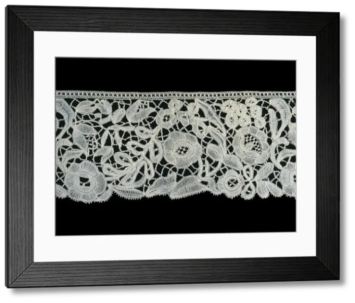 Framed Print : Border (Fragment), Belgium, 1850 / 75. Creator: Unknown Framed Print : Border (Fragment), Belgium, 1850 / 75. Creator: Unknown