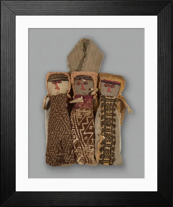 Framed Print : Dolls, Peru, 1950 / 84, with textile fragments from A. D. 1000 / 1476. Creator: Unknown Framed Print : Dolls, Peru, 1950 / 84, with textile fragments from A. D. 1000 / 1476. Creator: Unknown