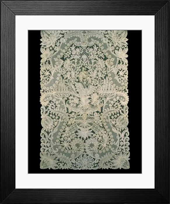 Framed Print : Scarf, Belgium, 1865 / 1900 (based on design from 1720 / 30). Creator: Unknown Framed Print : Scarf, Belgium, 1865 / 1900 (based on design from 1720 / 30). Creator: Unknown