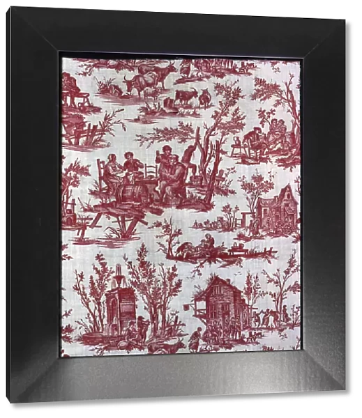 Scenes Flamandes (Furnishing Fabric), France, 1775. Creator: Christophe-Philippe Oberkampf