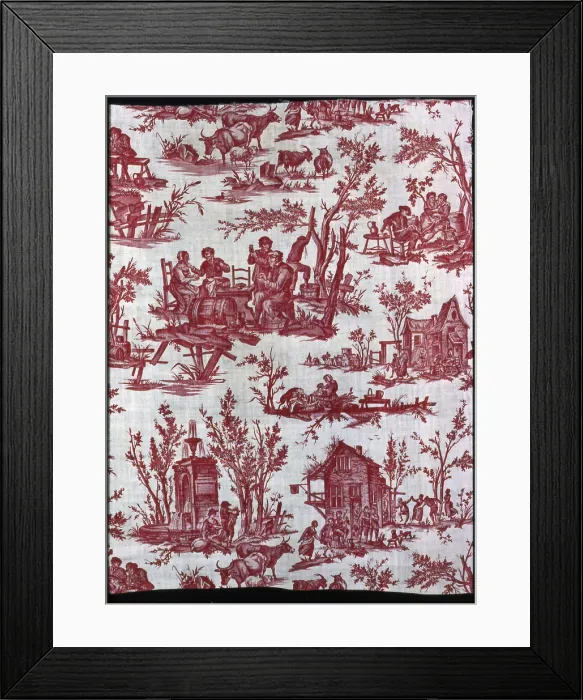 Framed Print : Scenes Flamandes (Furnishing Fabric), France, 1775. Creator: Christophe-Philippe Oberkampf Framed Print : Scenes Flamandes (Furnishing Fabric), France, 1775. Creator: Christophe-Philippe Oberkampf