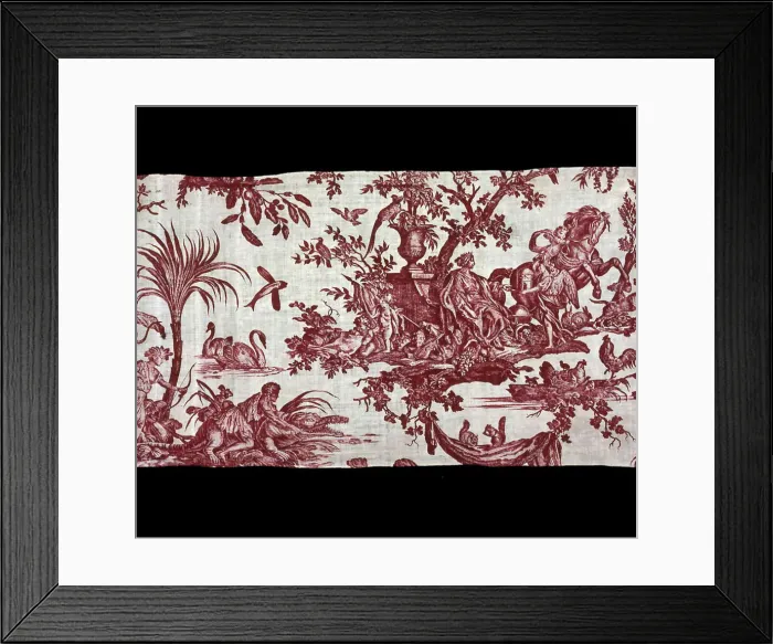 Framed Print : Les Quatre Parties du Monde (Four Quarters of the Globe) (Furnishing Fabric), France, c. 1794. Creator: Christophe-Philippe Oberkampf Framed Print : Les Quatre Parties du Monde (Four Quarters of the Globe) (Furnishing Fabric), France, c. 1794. Creator: Christophe-Philippe Oberkampf