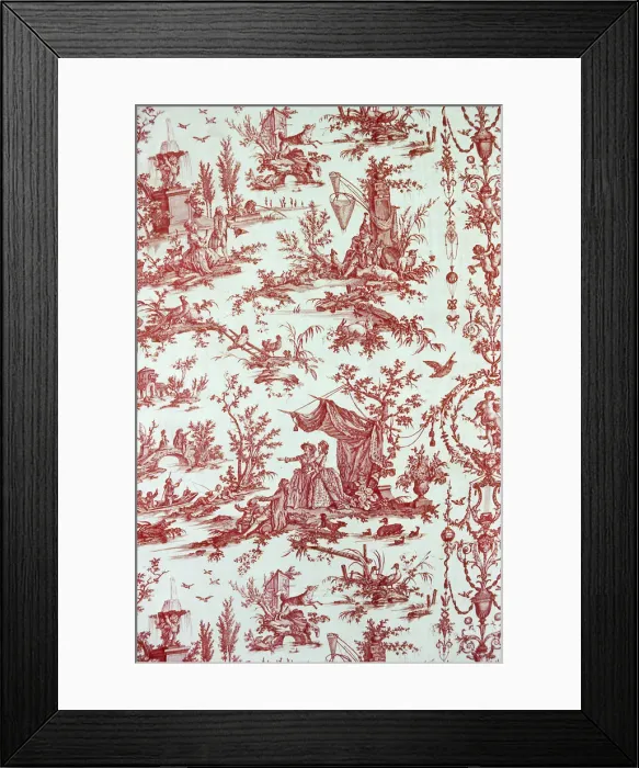 Framed Print : Le Parc du Chateau (Furnishing Fabric), France, c. 1783. Creator: Oberkampf Manufactory Framed Print : Le Parc du Chateau (Furnishing Fabric), France, c. 1783. Creator: Oberkampf Manufactory