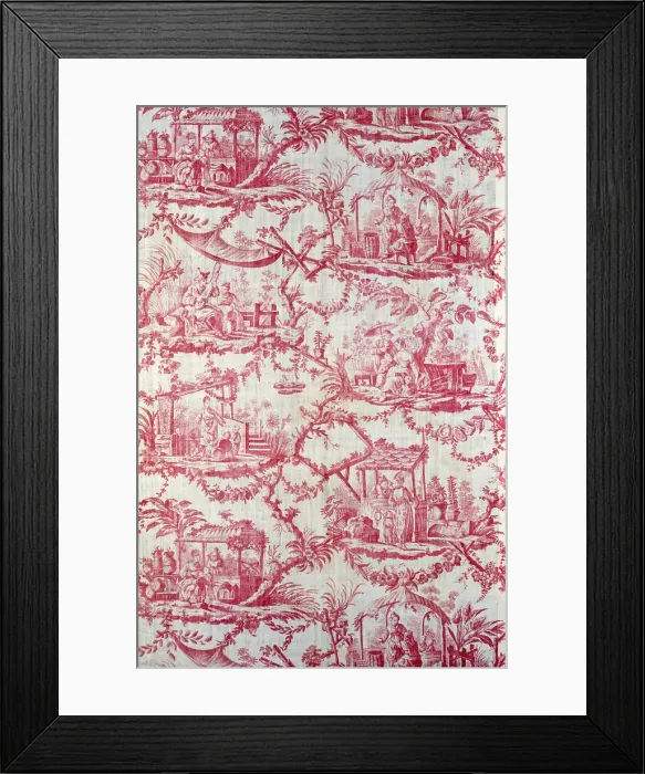 Framed Print : Chinoiseries (Furnishing Fabric), France, c. 1780. Creator: Christophe-Philippe Oberkampf Framed Print : Chinoiseries (Furnishing Fabric), France, c. 1780. Creator: Christophe-Philippe Oberkampf