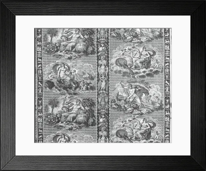 Framed Print : The Elements (Furnishing Fabric), Munster, c. 1810. Creator: Hartmann et Fils Framed Print : The Elements (Furnishing Fabric), Munster, c. 1810. Creator: Hartmann et Fils