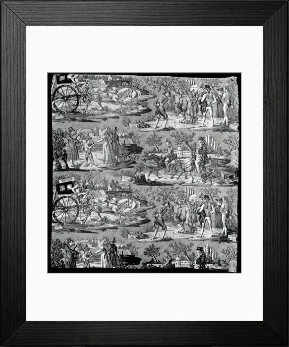 Framed Print : La Route de St. Cloud ou de Poissy (Furnishing Fabric), Nantes, 1822 or after Framed Print : La Route de St. Cloud ou de Poissy (Furnishing Fabric), Nantes, 1822 or after