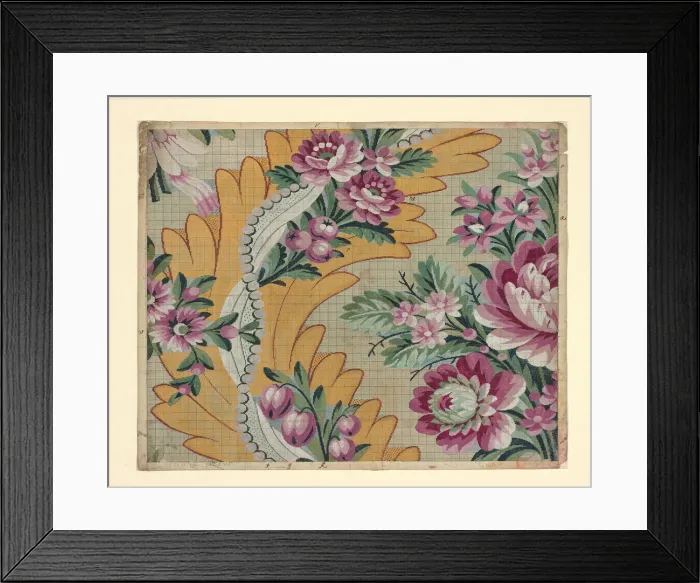 Framed Print : Mise-en-carte (Point-paper), France, 1787. Creator: Germain Freres Framed Print : Mise-en-carte (Point-paper), France, 1787. Creator: Germain Freres