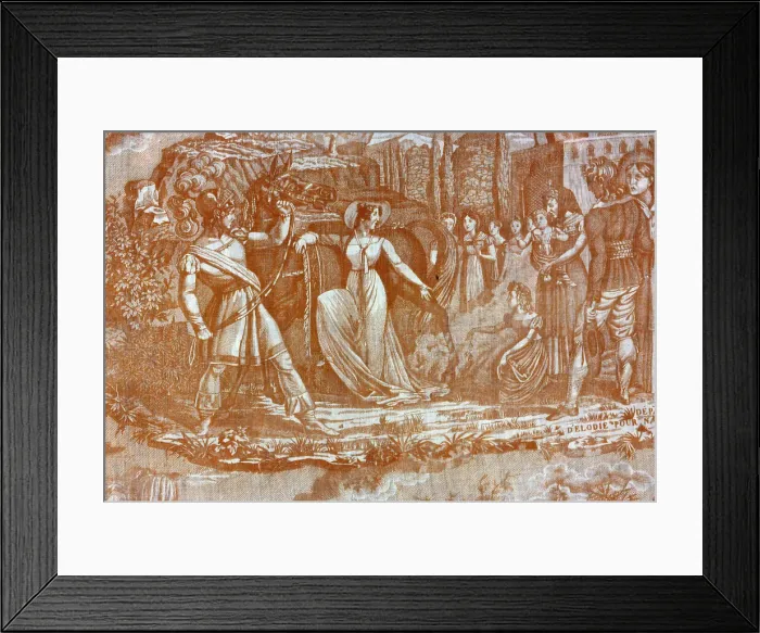 Framed Print : Depart d Elodie pour Nancy, (Furnishing Fabric), Munster, c. 1822 Framed Print : Depart d Elodie pour Nancy, (Furnishing Fabric), Munster, c. 1822