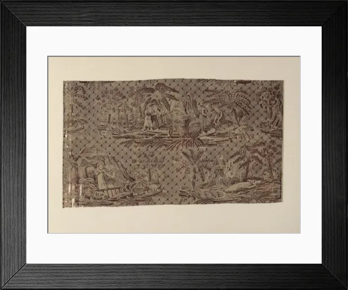 Framed Print : Paul and Virginie, Furnishing Fabric, France, after 1818. Creator: Hartmann et Fils Framed Print : Paul and Virginie, Furnishing Fabric, France, after 1818. Creator: Hartmann et Fils