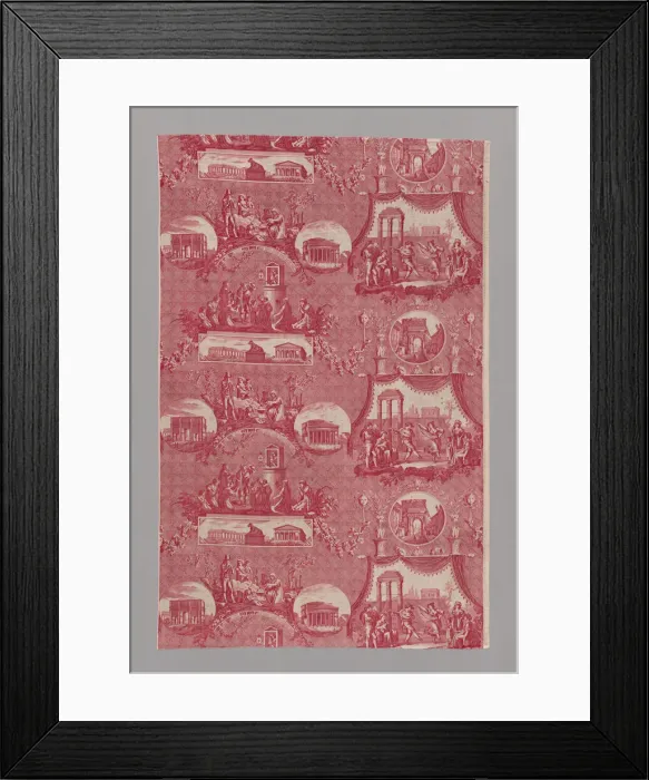 Framed Print : Le Romain (The Roman) (Furnishing Fabric), France, 1811 / 1821. Creator: Oberkampf Manufactory Framed Print : Le Romain (The Roman) (Furnishing Fabric), France, 1811 / 1821. Creator: Oberkampf Manufactory